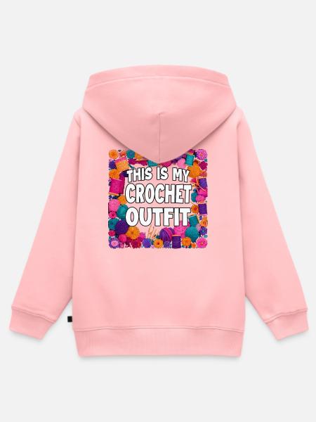 This Is My Crochet Outfit - Kinder Premium Organic Zip Hoodie - Rosa