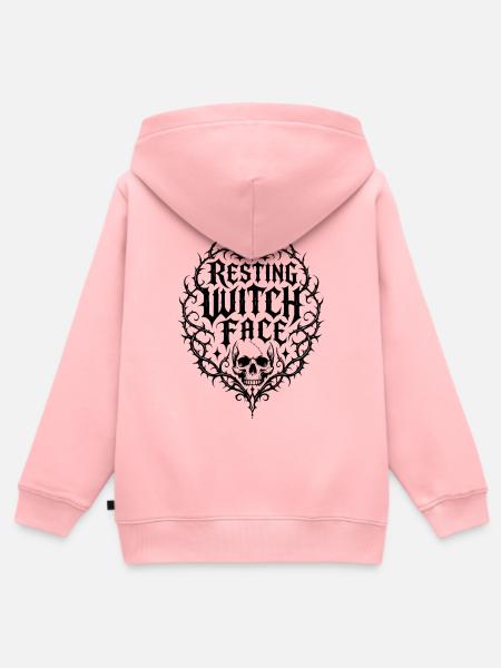 Resting Witch Face - Kinder Premium Organic Zip Hoodie - Rosa