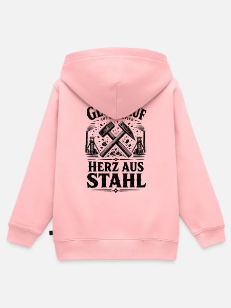 Ruhrpott Glück Auf - Kinder Premium Organic Zip Hoodie - Rosa