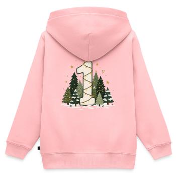 Mein erster Geburtstag - Mein erstes Weihnachten - Kinder Premium Organic Zip Hoodie - Rosa - Hinten - AI Model Kid Female (0cm)