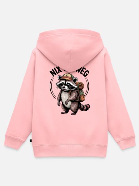 Outdoor Waschbär - Kinder Premium Organic Zip Hoodie - Rosa