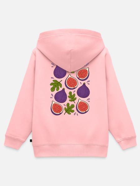 Feigen | Frucht Botanik & Mediterran - Kinder Premium Organic Zip Hoodie - Rosa
