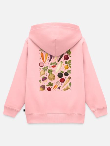 Wurzelgemüse | Garten & Ernte - Kinder Premium Organic Zip Hoodie - Rosa