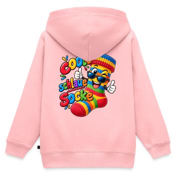 Coole clevere Socke - Kinder Premium Organic Zip Hoodie - Rosa - Hinten - AI Model Kid Female (0cm)