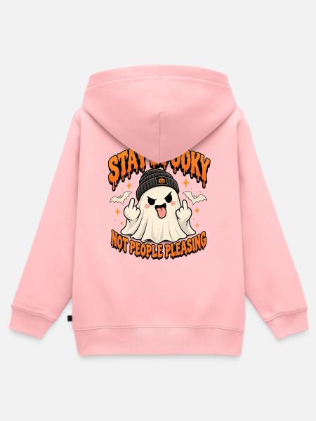 Stay Spooky – Frecher Halloween Geist - Kinder Premium Organic Zip Hoodie - Rosa