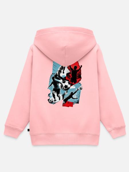 Fußball - Kinder Premium Organic Zip Hoodie - Rosa