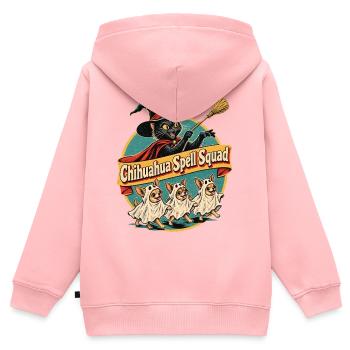 Chihuahua Spell Squad Halloween Hexenkatze - Kinder Premium Organic Zip Hoodie - Rosa - Hinten - AI Model Kid Female (0cm)