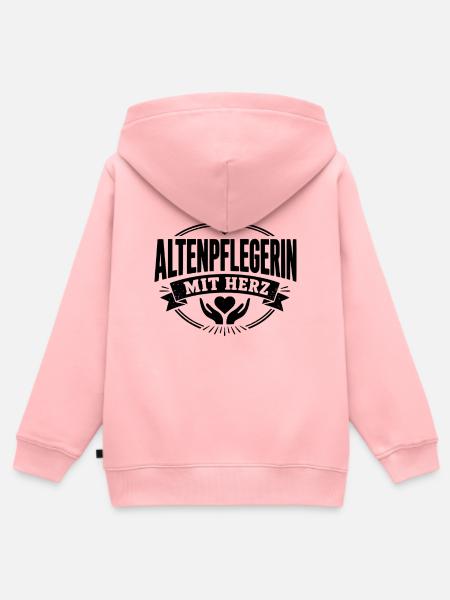 Altenpflegerin mit Herz - Kinder Premium Organic Zip Hoodie - Rosa