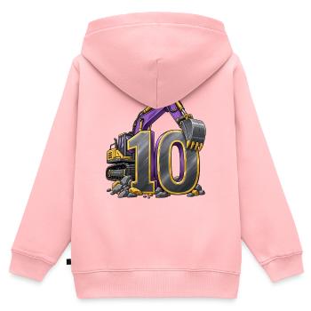 10. Geburtstags-Digger-Shirt für Kinder - Kinder Premium Organic Zip Hoodie - Rosa - Hinten - AI Model Kid Female (0cm)