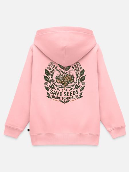 Samen speichern Teilen Sie morgen - Kinder Premium Organic Zip Hoodie - Rosa