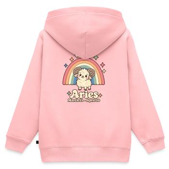 Widder – niedliches Sternzeichen für Kinder - Kinder Premium Organic Zip Hoodie - Rosa - Hinten - AI Model Kid Female (0cm)
