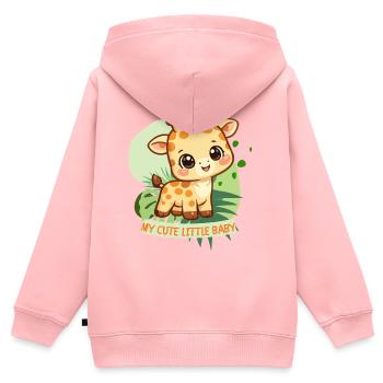 MY CUTE LITTLE BABY - Kinder Premium Organic Zip Hoodie - Rosa - Hinten - AI Model Kid Female (0cm)