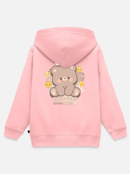 EVERYONE loves YOU - Kinder Premium Organic Zip Hoodie - Rosa
