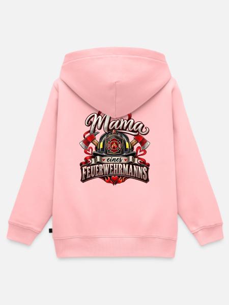 Mama eines Feuerwehrmanns - Kinder Premium Organic Zip Hoodie - Rosa