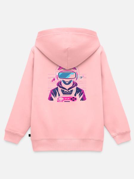 Gaming 90er Jahre - Kinder Premium Organic Zip Hoodie - Rosa