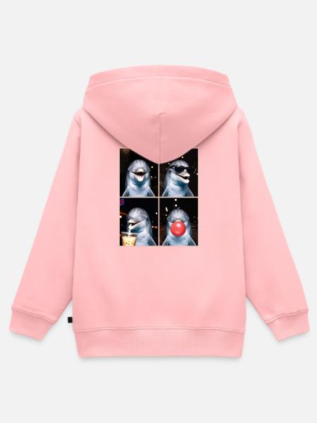 Delfine Delfin - Kinder Premium Organic Zip Hoodie - Rosa
