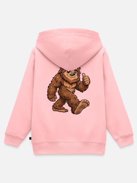 Bigfoot Kawaii Style – Süßes Fabelwesen - Kinder Premium Organic Zip Hoodie - Rosa