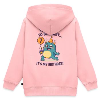 Too Cute To Be Scary Its My 7 Birthday 7Geburtstag - Kinder Premium Organic Zip Hoodie - Rosa - Hinten - AI Model Kid Female (0cm)