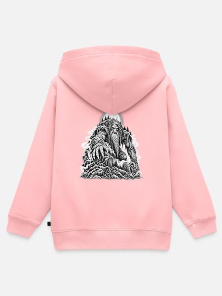 Düsterer Waldtroll im Mondschein - Kinder Premium Organic Zip Hoodie - Rosa