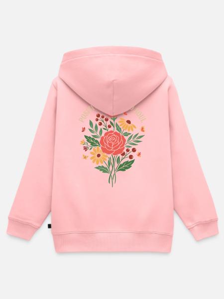 Positive Mind Wild Soul Blumendesign - Kinder Premium Organic Zip Hoodie - Rosa
