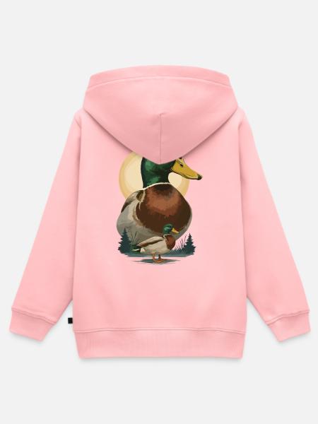 Duo Ente im Abendlicht - Kinder Premium Organic Zip Hoodie - Rosa