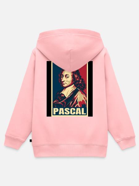 Blaise Pascal France Pop Art - Kinder Premium Organic Zip Hoodie - Rosa