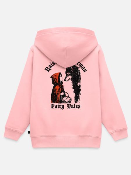 Raised on German Fairy Tails Rotkäppchen - Kinder Premium Organic Zip Hoodie - Rosa