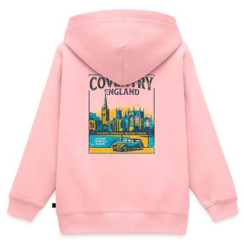 City Coventry England Transport Museum Heritage - Kinder Premium Organic Zip Hoodie - Rosa - Hinten - AI Model Kid Female (0cm)