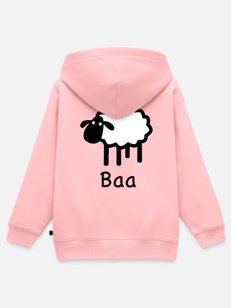 Niedliches Baa-Schaf | Pyrenäenlinien-Labor - Kinder Premium Organic Zip Hoodie - Rosa