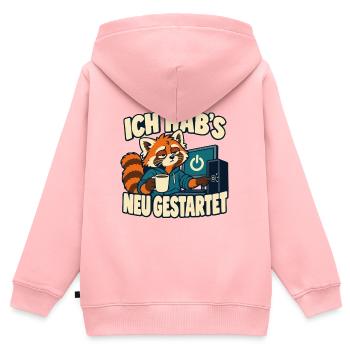 Ich hab’s neu gestartet – IT-Support Admin Spruch - Kinder Premium Organic Zip Hoodie - Rosa - Hinten - AI Model Kid Female (0cm)