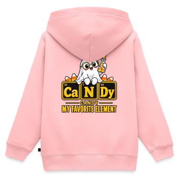 Geister Candy Elemente Design - Kinder Premium Organic Zip Hoodie - Rosa - Hinten - AI Model Kid Female (0cm)