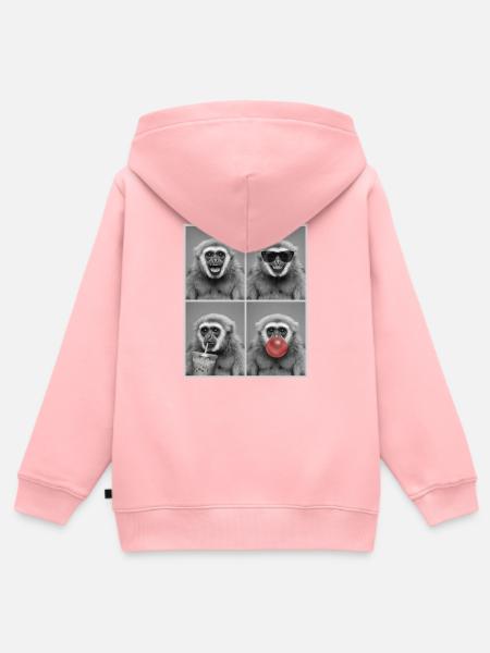 Gibbons Gibbon - Kinder Premium Organic Zip Hoodie - Rosa