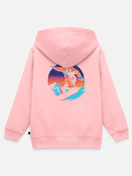 90er Jahre Snowboarder - Kinder Premium Organic Zip Hoodie - Rosa