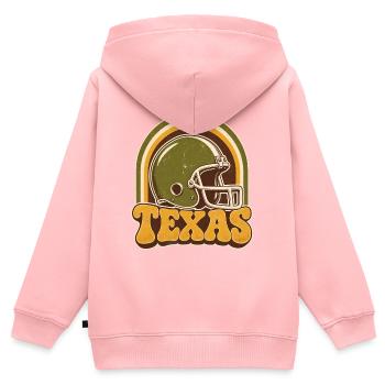 Texas Retro Football Helm - Kinder Premium Organic Zip Hoodie - Rosa - Hinten - AI Model Kid Female (0cm)