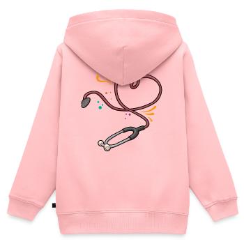 Nurse Life Stethoskop - Kinder Premium Organic Zip Hoodie - Rosa - Hinten - AI Model Kid Female (0cm)