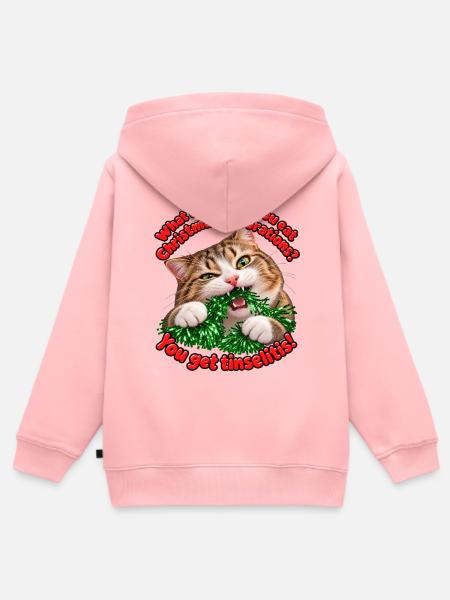 Tinselitis - Kinder Premium Organic Zip Hoodie - Rosa