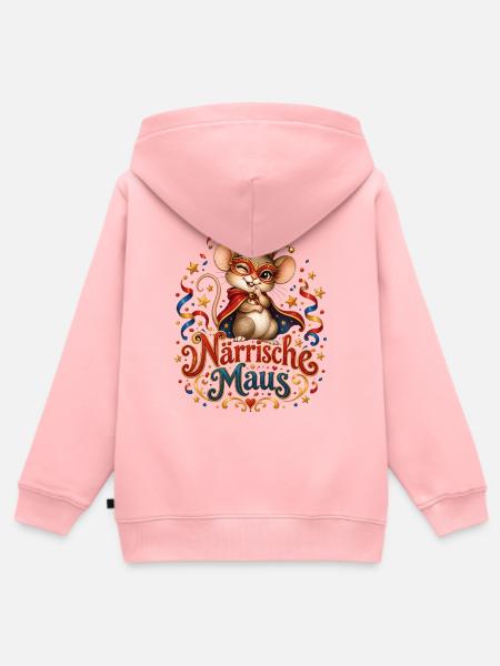 Närrische Maus Karneval Design - Kinder Premium Organic Zip Hoodie - Rosa