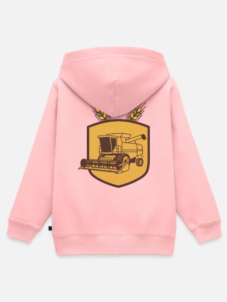 Lohnunternehmen Wappen Mähdrescher – personalisier - Kinder Premium Organic Zip Hoodie - Rosa
