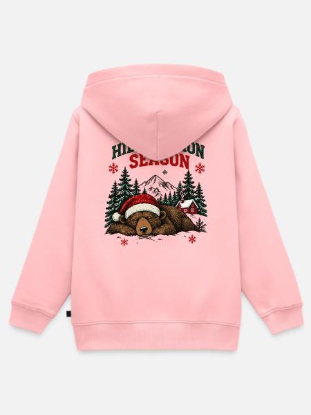 Winterschlafzeit Weihnachtsbären-Design - Kinder Premium Organic Zip Hoodie - Rosa