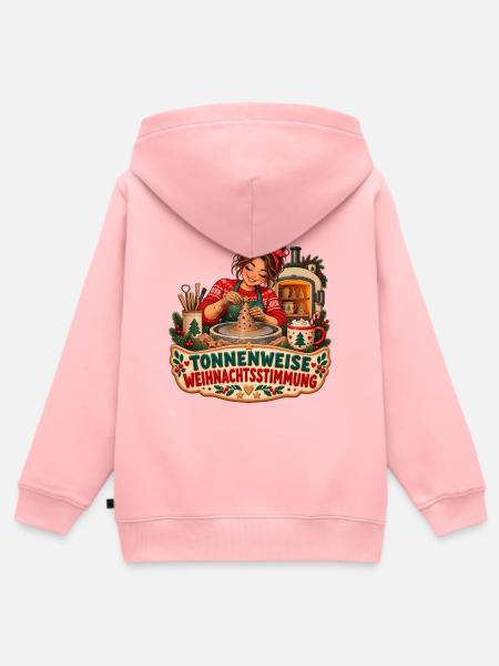 Weihnachtsstimmung beim Töpfern - Kinder Premium Organic Zip Hoodie - Rosa