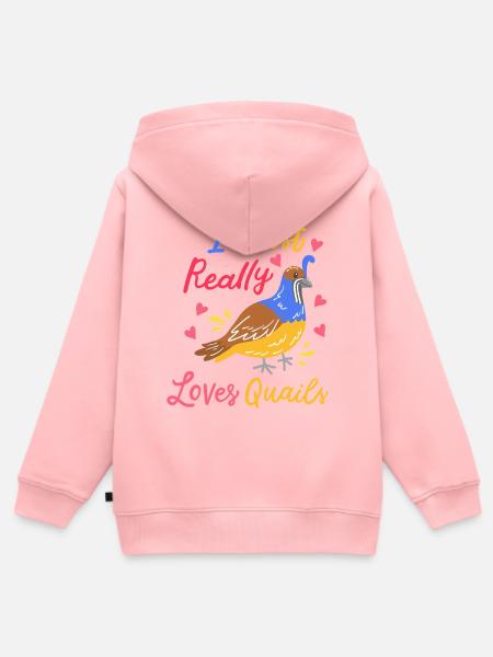 Wachtel Spruch Humor - Kinder Premium Organic Zip Hoodie - Rosa