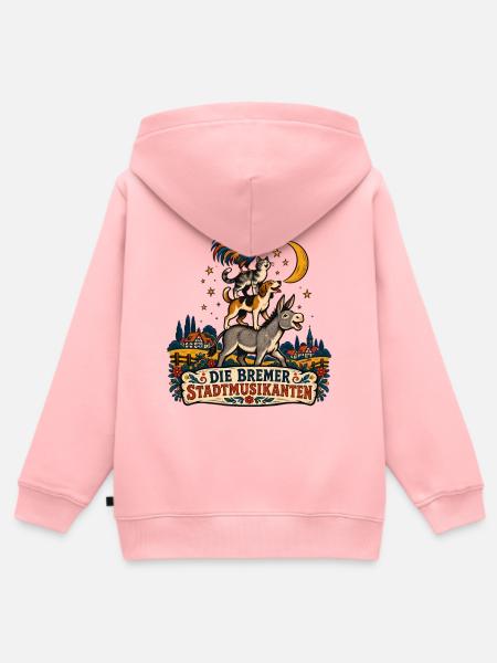 Bremer Stadtmusikanten Stack - Kinder Premium Organic Zip Hoodie - Rosa