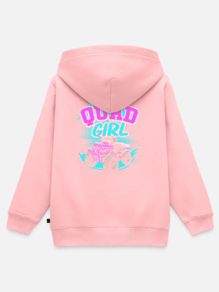 Quad - Kinder Premium Organic Zip Hoodie - Rosa