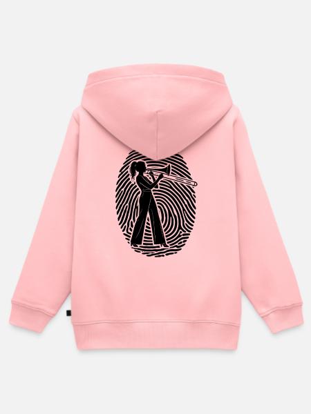 Posaune - Posaunistin im Fingerabdruck - Kinder Premium Organic Zip Hoodie - Rosa