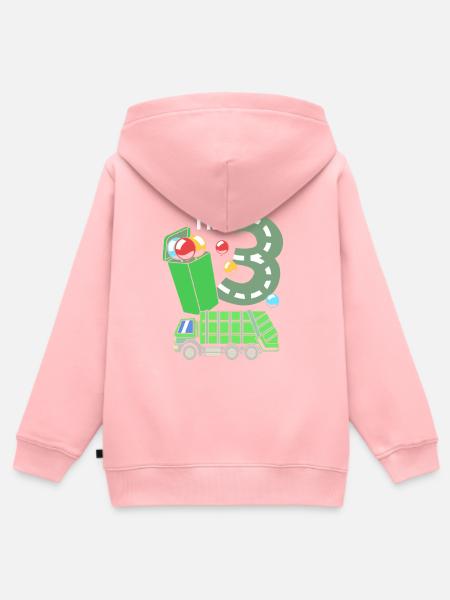 Müllwagen Müllauto Müllmann Mülleimer - Kinder Premium Organic Zip Hoodie - Rosa