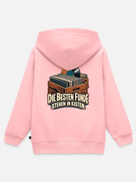 Vinyl Schätze in Holzkiste - Kinder Premium Organic Zip Hoodie - Rosa