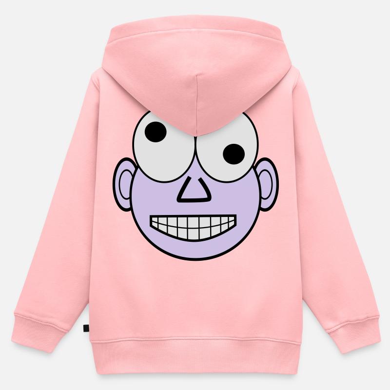 funny face - Sweat Premium à capuche zippé enfant bio - rose
