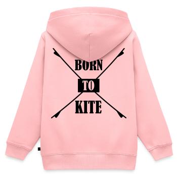 Kiteboard,Kiteboarder,Kiteboarding,Mer,Conseil - Sweat Premium à capuche zippé enfant bio - rose - Dos - AI Model Kid Female (0cm)