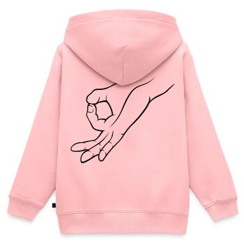 Handzeichen Loch Gereingeguckt Kinderspiel - Kinder Premium Organic Zip Hoodie - Rosa - Hinten - AI Model Kid Female (0cm)