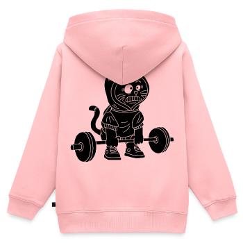 The Power of the Black Kitten - Kids Premium Organic Zip-up Hoodie - rose - Back - AI Model Kid Female (0cm)